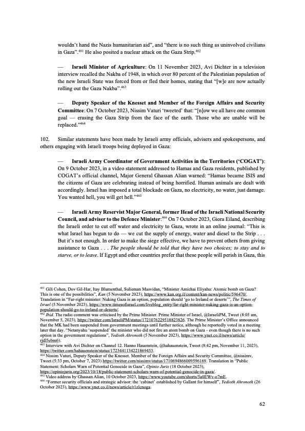beth_avedon's tweet photo. Pages 59-67 of South Africa's suit is just a list of quotes from Israeli government officials and prominent members of the public with genocidal rhetoric.

AIPAC lies. https://t.co/rrS3LB6DZ9
