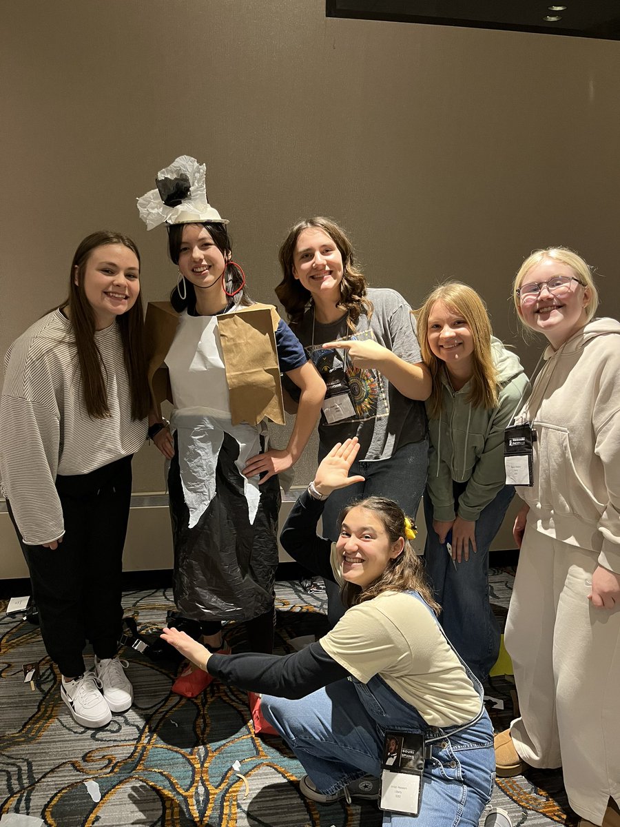 LHS__Thespians's tweet photo. Kicking off night one of Missouri Thespian Conference with some paper bag costumes! https://t.co/xTwbLQTS0m