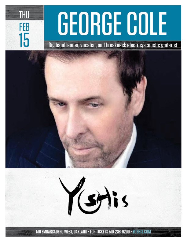 GCgeorgecole's tweet photo. Thursday, February 15th @yoshis_OAK https://t.co/tI3NTlOHkV
