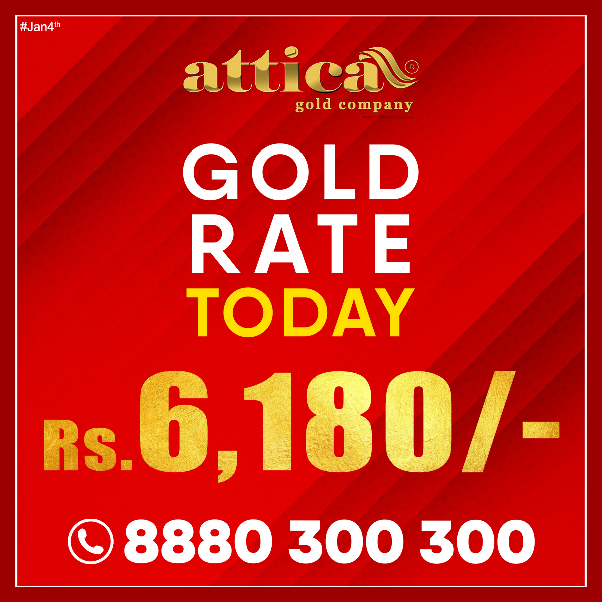 Atticagoldcomp's tweet photo. Today's Gold Rate at Attica Gold Company For more information, Call Us at 8880 300 300 For More Details Visit Our Website: www.atticagoldcompany

#AtticaGoldCompany #GoldBuyers #GoldRate #SellGold #ReleasePledgedGold #Bangalore #Chennai #Hyderabad #Gold https://t.co/NyxVoPweig