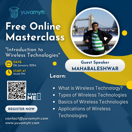 Join Our Master Class! Introduction to Wireless Technologies

👉Register now using below link: yuvamytr.com/events?event=1…

📆 Date: 06-01-2024 ⏰ Time: 4:00 pm

🌐 Unlock Insights, Boost Expertise! Don't miss out! Join the tech revolution!  #WirelessMasterClass #TechExpertise