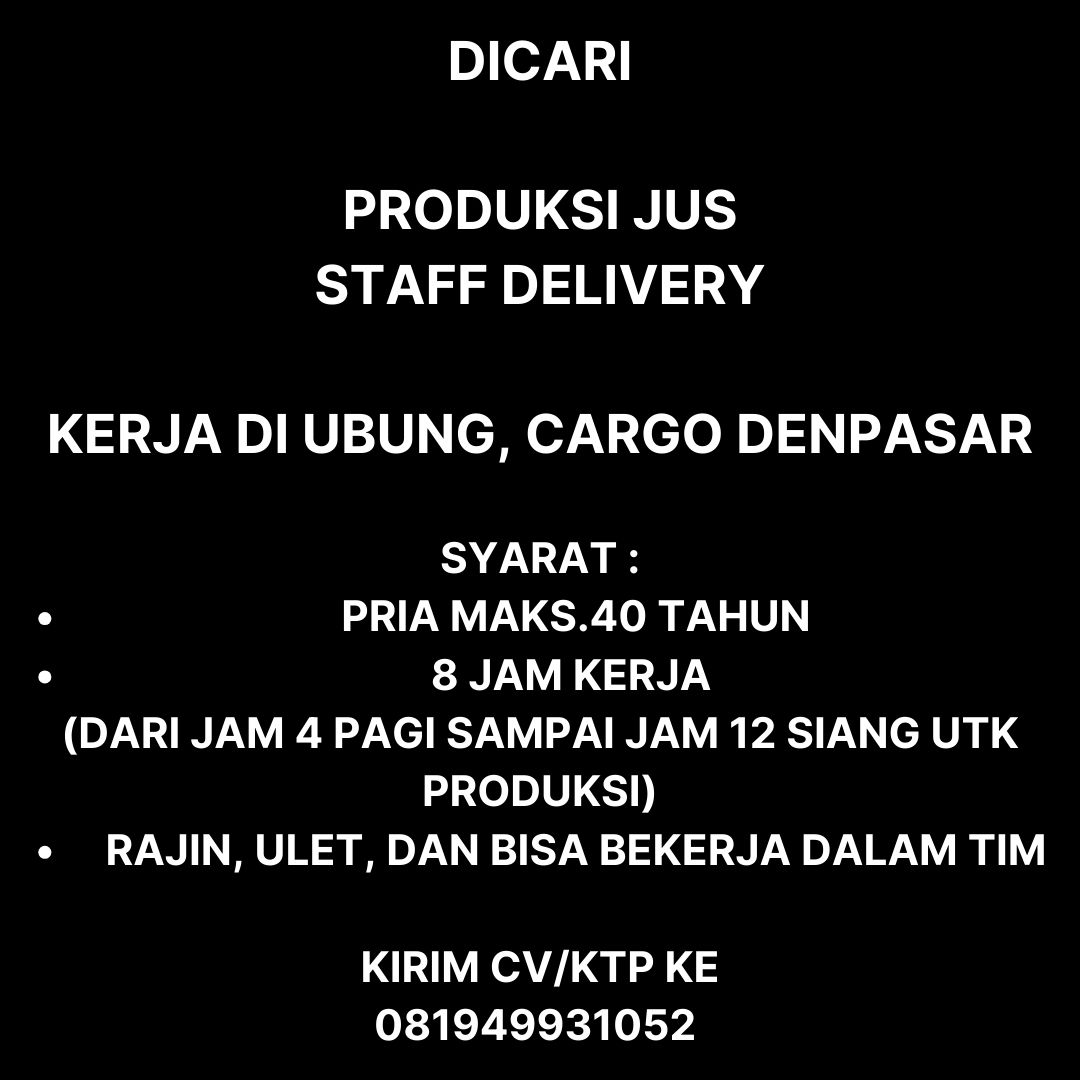 INFO LOKER BALI (@balilokers) on Twitter photo 