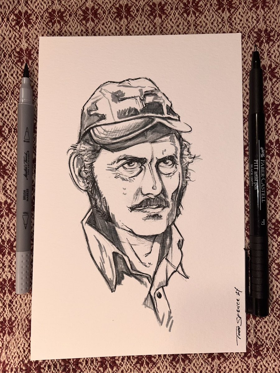 Sketched Quint from JAWS if anyone wants it. Brush marker + Castell pen on cold press paper. Up for grabs.