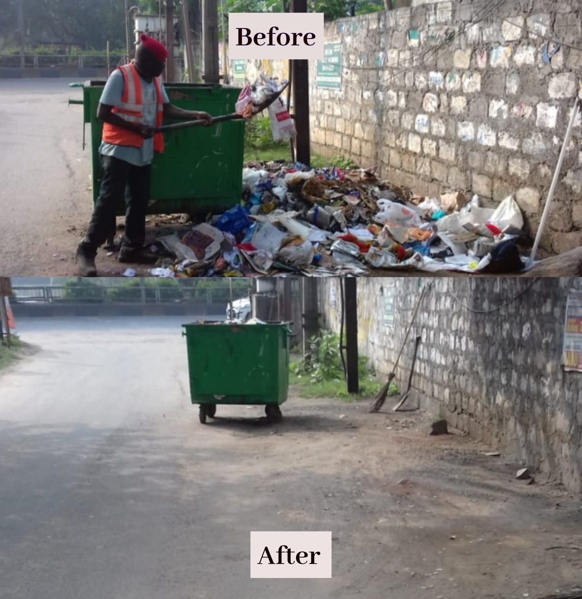 GVMC_VISAKHA's tweet photo. Despite the challenges caused due to the sanitation workers strike, GVMC cleared the garbage in Sathavahana Nagar, Ward 86, Zone 6.
#SupportGVMC
#EcoVizag
#ISupportEcoVizag https://t.co/nAmbuvC3Pj