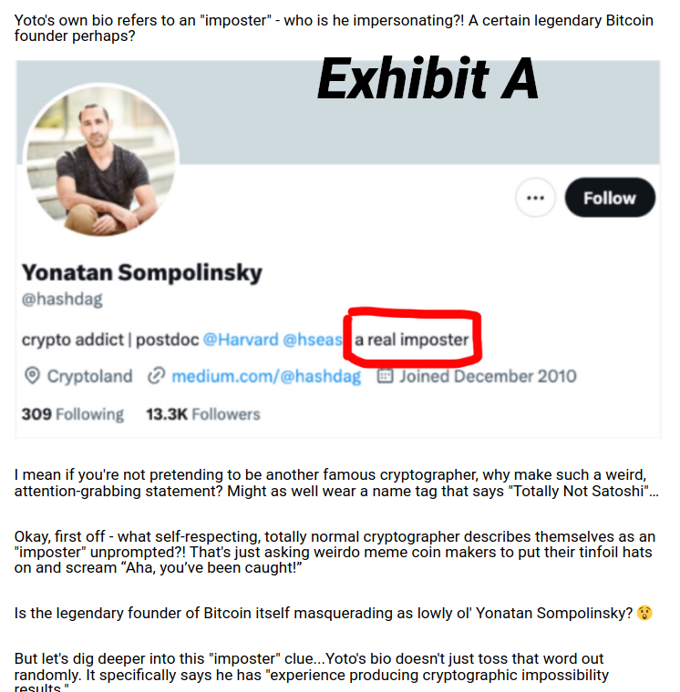 NobleNetwrk's tweet photo. The @Yotoshitokens seems to have forgotten why we are here due to #priceaction, #project never changed and #roadmap being followed
Let me present you with the evidence that drives $YOTO, @hashdag / #Yonotan #Sompolinsky = #SatoshiNakamoto
#Kaspa #Solana #Satoshi #blockdag #yoto https://t.co/e9FZBk2E5M
