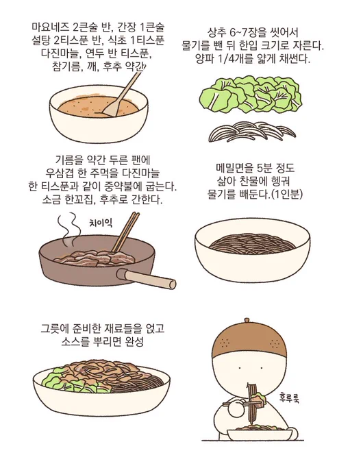 고소하니 맛있는 우삼겹메밀면샐러드🥗 전에 사먹었을때 맛있지만 소스양이 부족한 게 아쉬워서 집에서 넉넉하게 만들어 먹었어요 고소한 소스에 메밀면과 우삼겹, 야채가 잘 어울리고 맛있어요😋 우삼겹 대신 샤브샤브용 부채살써도 담백하니 좋고, 다른 야채를 추가로 넣어 먹어도 좋아요 