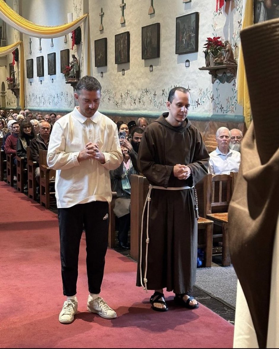 Shia LaBeouf received into the Catholic Church on Sunday evening.