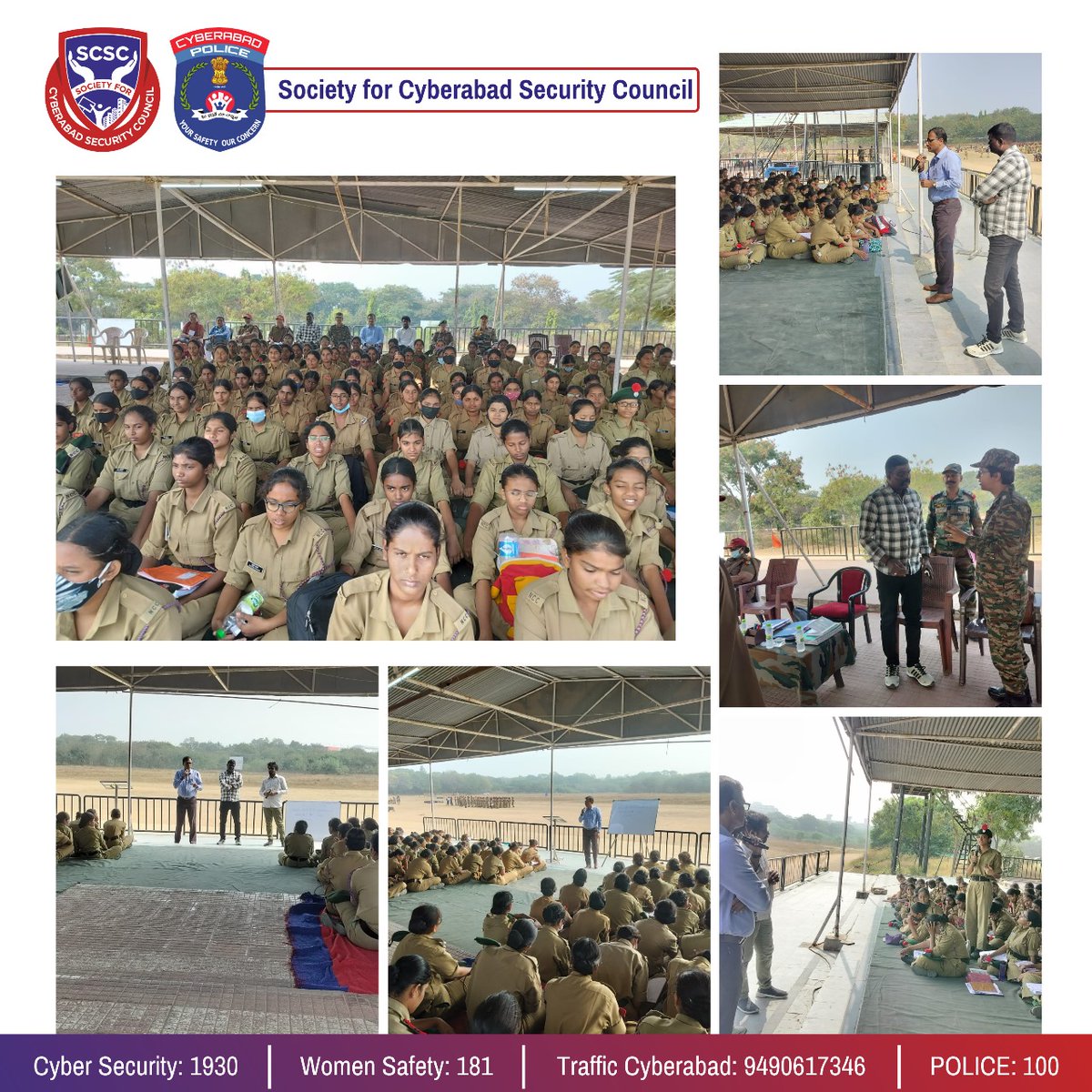 SCSC’s Cyber Security Forum has conducted DiLSeY (Digital Literacy to Secure Youth), an awareness session on Cybercrimes for the NCC Cadets of Telangana 7th Battalion - Girls.

Total Head Count: Around 500

#bealert #besecure #DiLSeY, #dilsey #cyberbullying #financialfruads