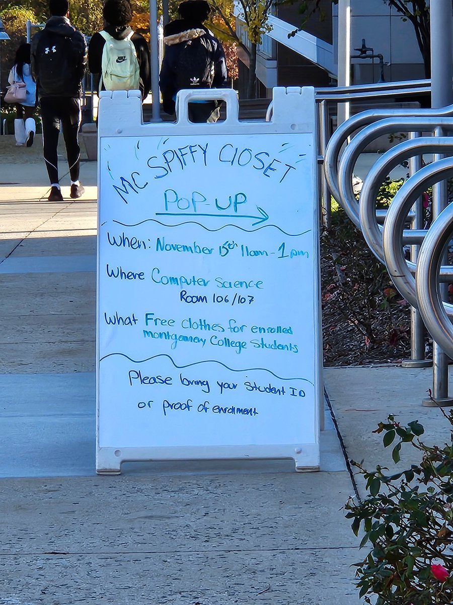 LowerthebarPols's tweet photo. The #MCSPIFFYCloset is continuing to evolve!! We have a new QR survey for tracking inventory, creative graphics being shared with the MC higher ups, &amp; a poem ad campaign for the @montgomerycoll  coat drive after Thanksgiving! EXCITING!!! https://t.co/IKNpDYatUY