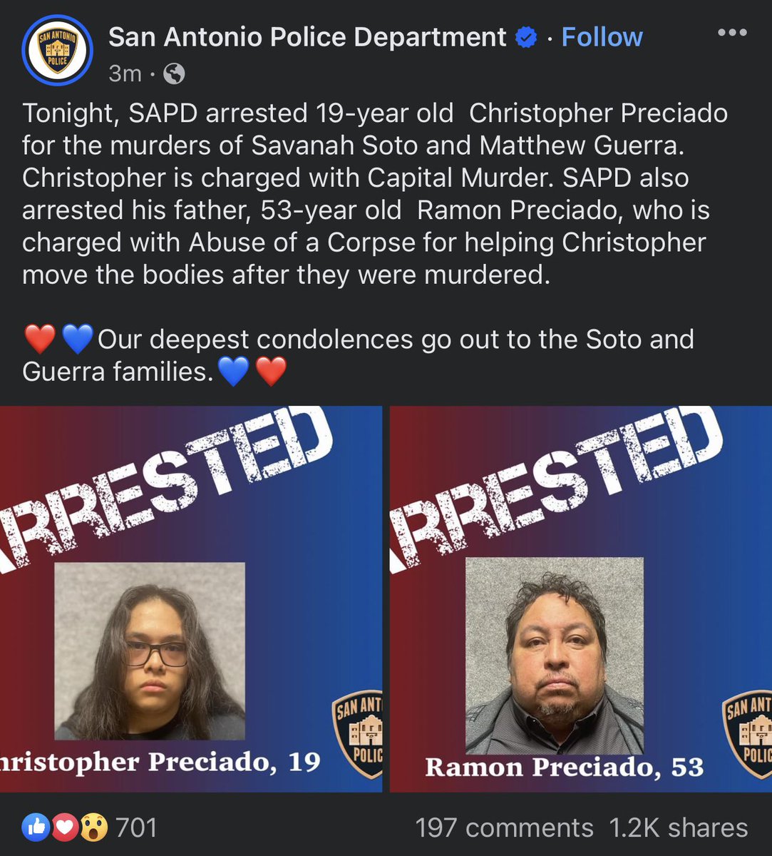 901Lulu's tweet photo. Nice job San Antonio PD. I am sure everyone will rest a little easier knowing that these two are locked up. 👏🏼#SavanahSoto #christopherpreciado https://t.co/DpOO9tQ5nG