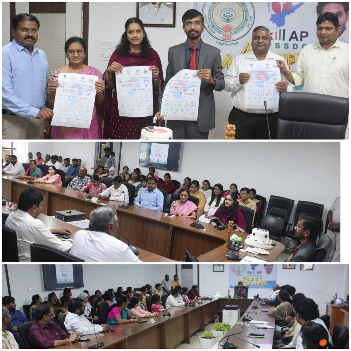 AP_Skill's tweet photo. Dr #VinodKumarV IAS, MD&amp;CEO @AP_Skill has Officially Inaugurated the New Year 2024 Calendar.
Officials Participated 
Smt #BKranthiKumari ED- SIP
Sri #NagaBabu OSD HR
Smt #Rani CGM Finance
Sri #KSridhar CGM-NT
Sri @ravikgujjula CGM- Technical 
and the staff of Head Office. https://t.co/LJ7M75DRph