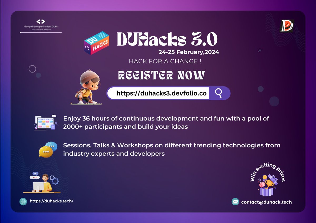 Registration for DUHacks 3.0 is ON 🚀

Headover to duhacks3.devfolio.co