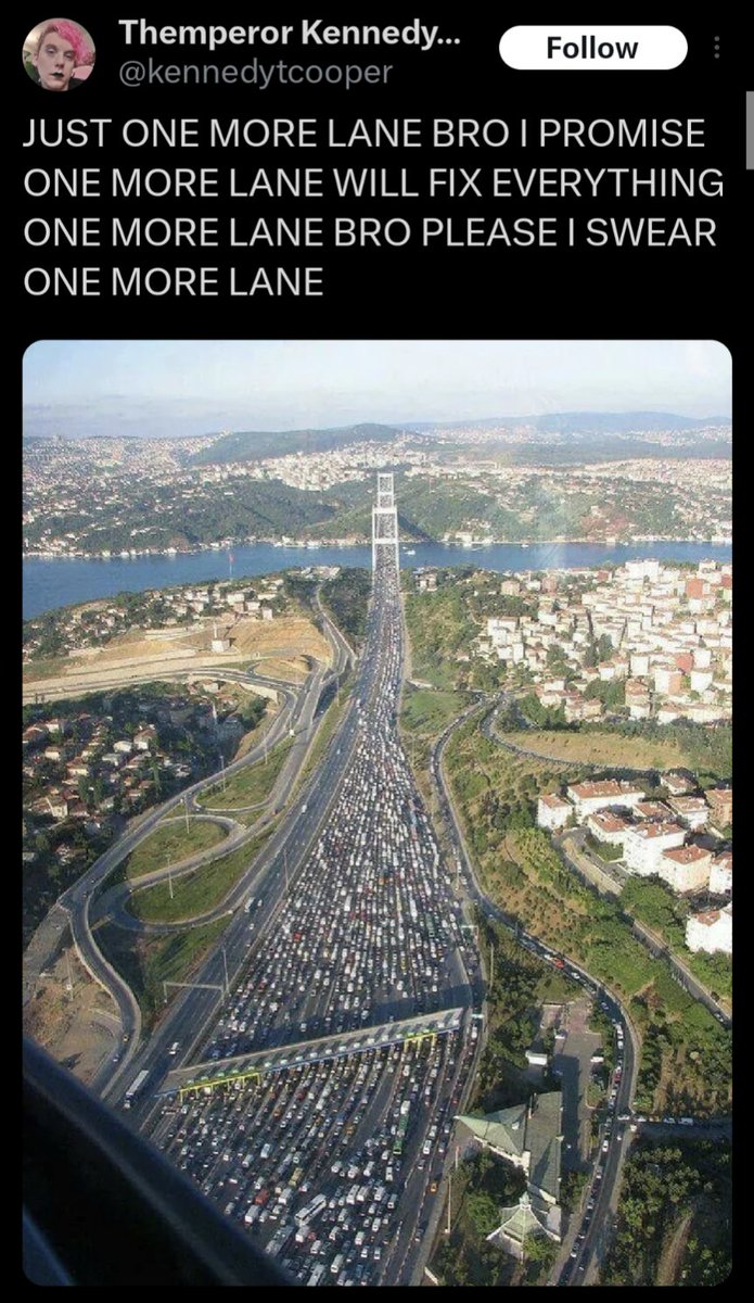 Funny enough, was just reminiscing about this classic meme, with a  distressing number of different massive highway photos