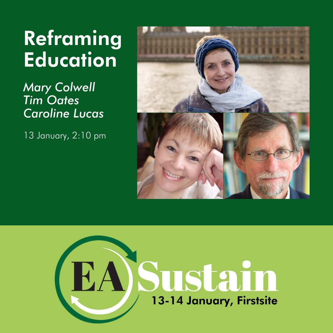 I will be on stage with Tim Oates from Cambridge Uni and Caroline Lucas on Saturday 13th January  at 2:10 pm at EA Sustain. We will be discussing reframing education to be fit for the 21st Century. Full programme & tickets easustain.com
#easustain #GCSENaturalHistory