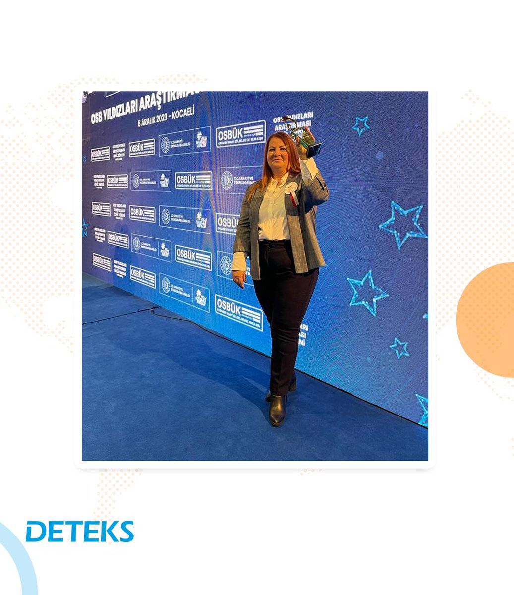 “OSBÜK OSB Yıldızları Araştırması 2023” ödül töreninde 11 farklı kategoride ödül sahiplerini buldu. Deteks Kimya Sanayi A.Ş. “OSB’lerde Satışını En Çok Artıran Firma” kategorisinde ödüle layık görüldü.