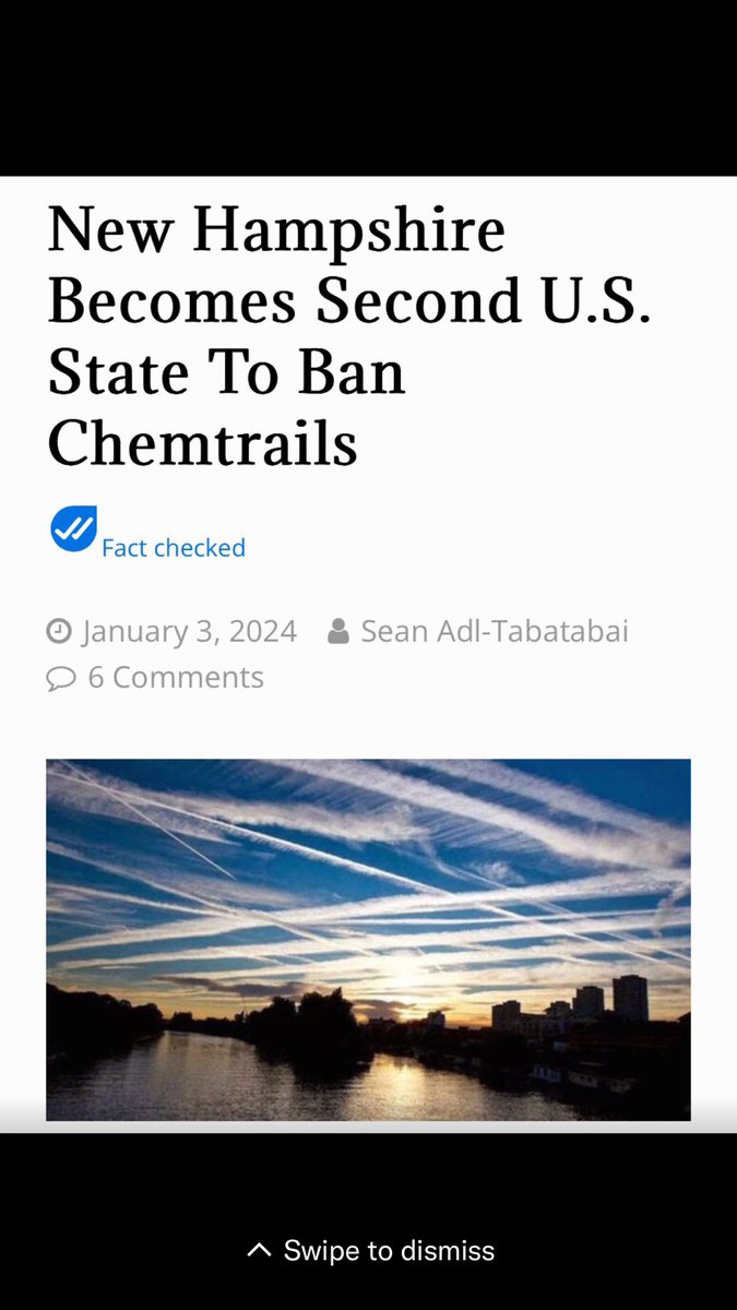 Hey Chemtrail Deniers (NPC’s)

If Chemtrails aren’t real then why are New Hampshire just starting the process of banning Geo-Engineering along with Texas, an act which the entire country of Mexico have already undertaken……?

I’ll wait.
