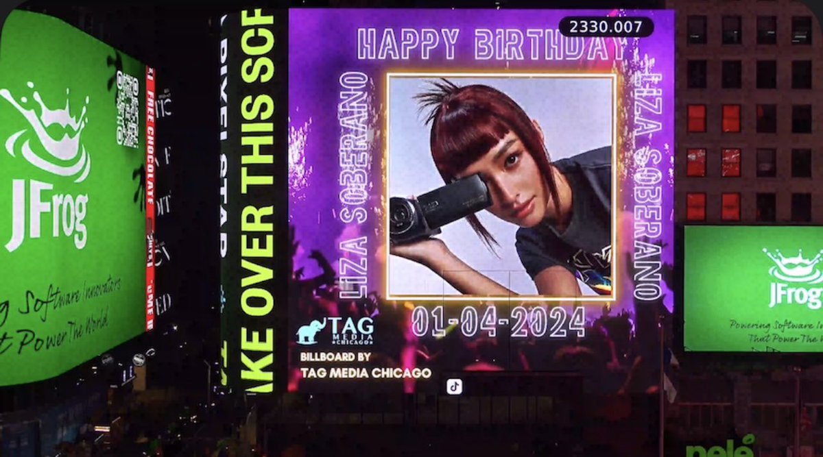 Happy Birthday, Liza Soberano! 🥳🎂❤️ *As seen on one of the largest LED billboards in the heart of Times Square, the epicenter of global entertainment. Billboard by: @tagmediachicago Say hello to a new form of love language: #TAGBillboards where your special moments take…
