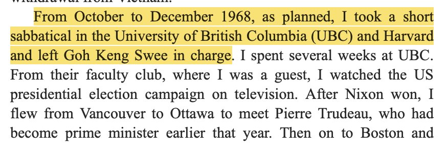shashankmehta05's tweet photo. TIL: The Singapore Prime Minister took a 3 month long sabbatical, 3 years after Singapore gained Independence, and 9th year in office.

Went to @UBC &amp; @Harvard, learnt from profs, engaged with US businesses.

Still think you are too busy to take a sabbatical? 😂 https://t.co/fXAFUbKidf