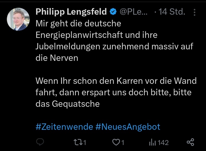 matthiasgolle's tweet photo. Die Nerven liegen blank bei den Atomis angesichts der aktuellen Zahlen von @energy_charts_d 🤭 https://t.co/0tWZUJ68BM