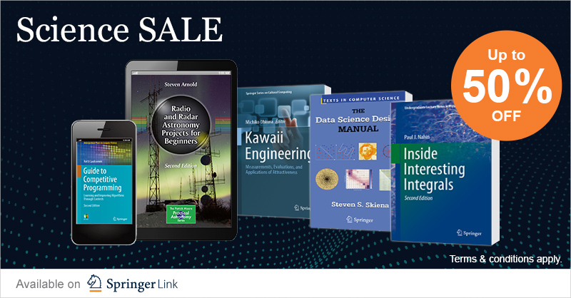 springer1842's tweet photo. #SCIENCE SALE—Enjoy up to 50% off selected Springer books & eBooks: https://t.co/4dkuqj8EOf This book sale is valid until Feb 29, 2024. Choose from thousands of books & eBooks now! https://t.co/7WBWlP9nhK