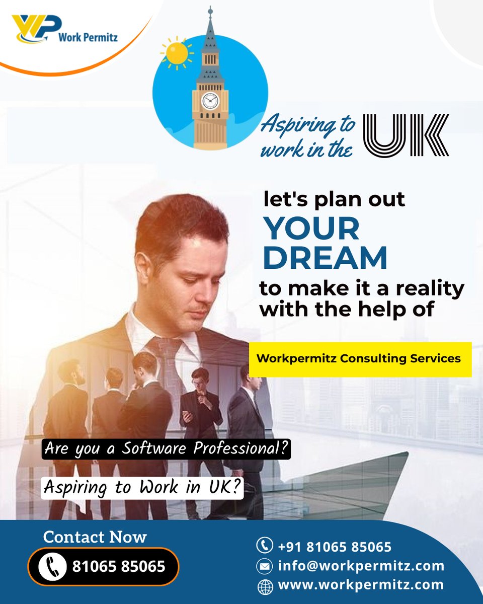 workpermitz's tweet image. Are you a software professional looking to build your career in the UK?
Achieve your Career goals with @Workpermitz
✅Consult with Workpermitz immigration specialist for a detailed evaluation of your eligibility.
81065 85065
smpl.is/8f86x
#ukworkpermit #uk #visa