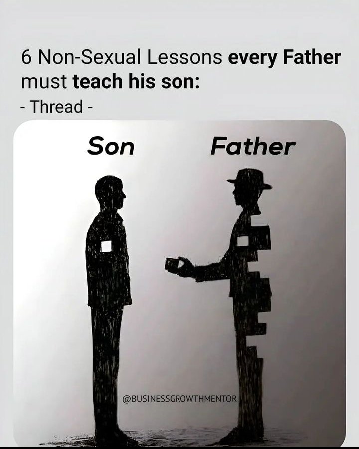 SucceededMind's tweet image. 6 Non-Sexual Lessons Every Father Must Teach His Son: