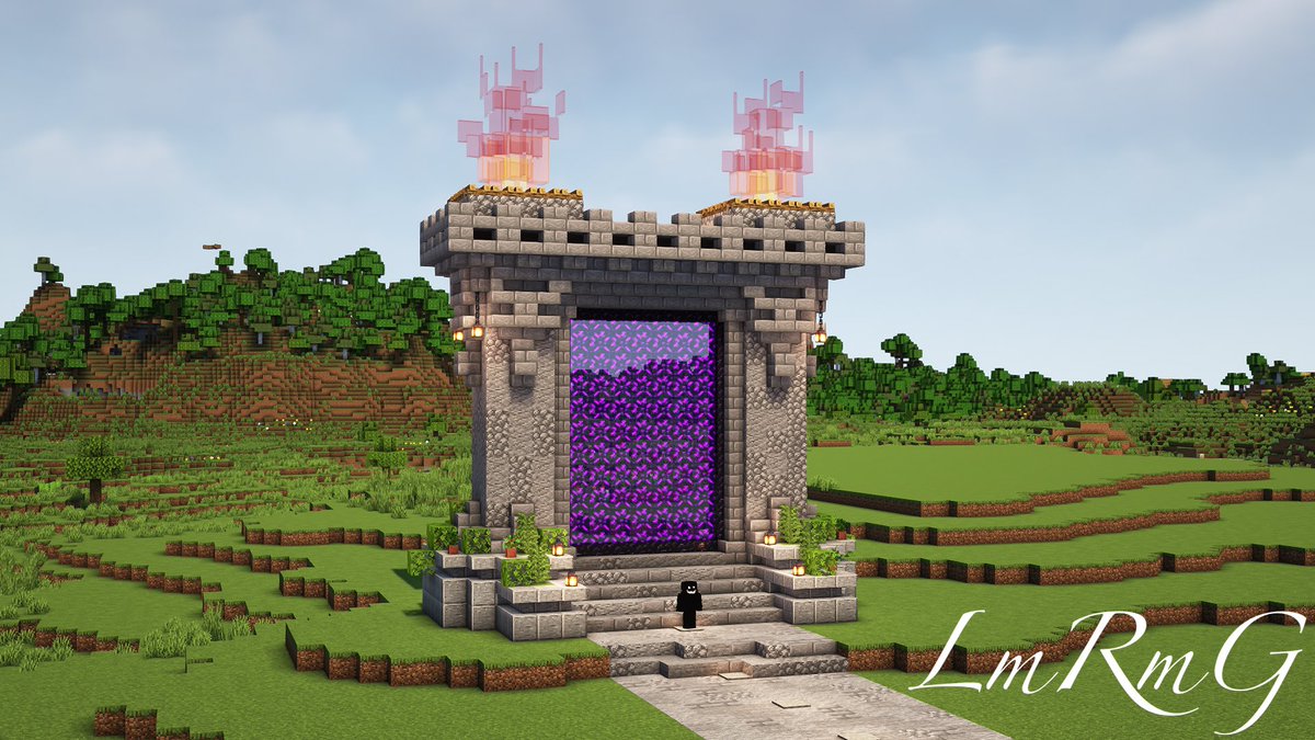 LmRmG_'s tweet photo. ちょうどいいサイズのネザーゲートを作った

#マイクラ
#Minecraft https://t.co/YI87COEesQ