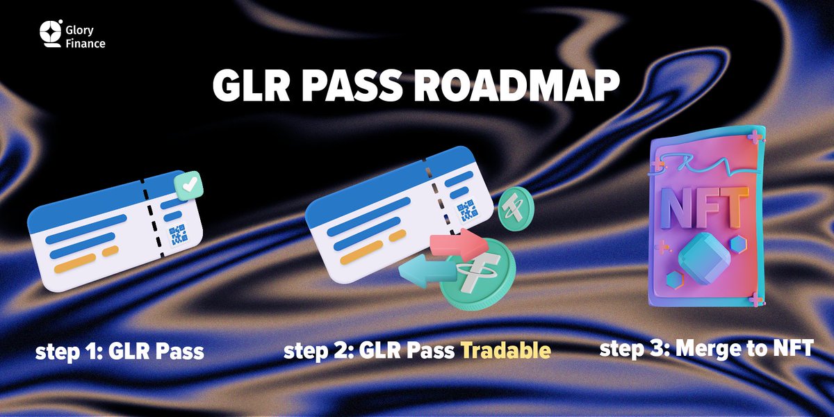 🔥 GLR Pass Roadmap! 🚀 

Next Steps:
2. Tradable GLR Pass 
3. Merges into GLR NFT for staking &amp; passive income. 

Only 200 available! Access exclusive GloryFinance Syndicate. 

Last 4 weeks yield: 9.63%, 12.02%, 8.4%, 10.01%. #GLRPass #NFT #Cryptocurency
