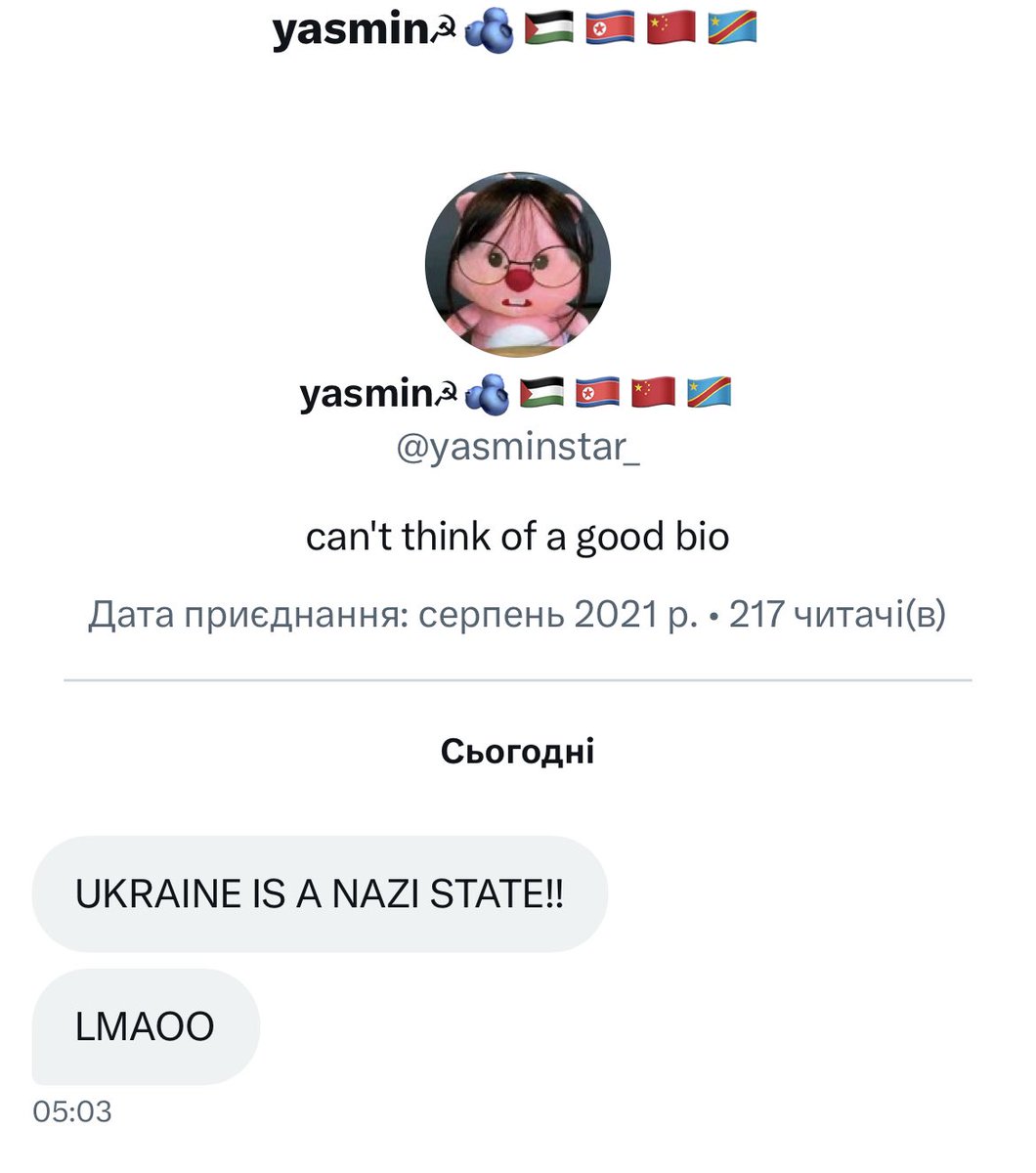 silly_bamboni's tweet photo. not the sickle&amp;hammer with chinese flag in bio talking about nazis https://t.co/FKxfc0Zqcb