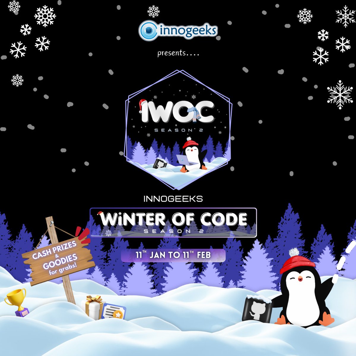 InnogeeksKiet's tweet photo. Join us in IWOC 2.0, a month long Open Source Contribution initiative to contribute to some handpicked projects! ✨
Applications are live on Devfolio
Register now at :
https://t.co/1gambNx1lv or visit
https://t.co/Fig55BBXYE
Contribution period will begin from 11th January 2024 https://t.co/LrqW9k9USa