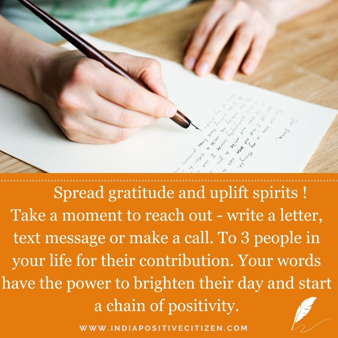 savitha_rao's tweet photo. Amidst life's rush, let's pause to celebrate unsung heroes in our lives. Take a breath, pick up the pen, or dial a number. Reach out to three remarkable souls, those whose light has illuminated our paths or whose contributions often go unnoticed. Express genuine appreciation, recounting the impact they've made. Your heartfelt words carry immeasurable power; they validate, uplift, and inspire. 

In a world where acknowledgment is scarce, let's become purveyors of gratitude, weaving a tapestry of appreciation and acknowledging the invaluable roles these individuals play. Start a ripple of positivity by honoring those whose efforts truly make a difference in our lives. 

#IndiaPositiveCitizen #NationFirst #IndiaFirst #BharatFirst #PuttingIndiaFirst #MadeInIndia #gratitude #happiness #joy #love #letter #MannKiBaat 

@_IndiaPositive @narendramodi