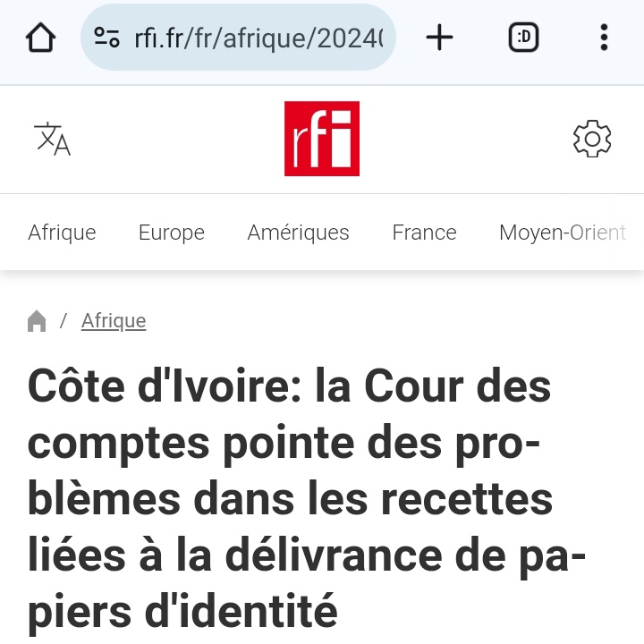 A quelques jours de la #CAN2023, un rapport de la cour des comptes révèle des problèmes de RECETTE lors de l'émission des CNI, Carte de residence et Passeport...

rfi.fr/fr/afrique/202…

#QuiAMonmonLeBlé #Corruption