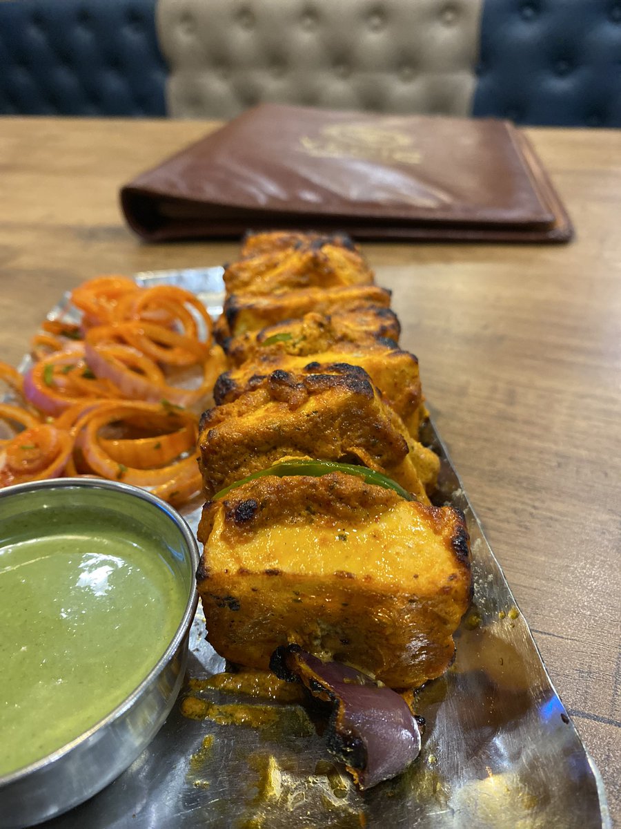 Vedic_restro's tweet photo. "Partake in the gastronomic finesse of Paneer Tikka, a sublime synthesis where meticulously marinated cottage cheese encounters the searing caress of flames. Complemented by an ambrosial chutney, this culinary alchemy transcends palatal expectations. https://t.co/XVGT26xWVL