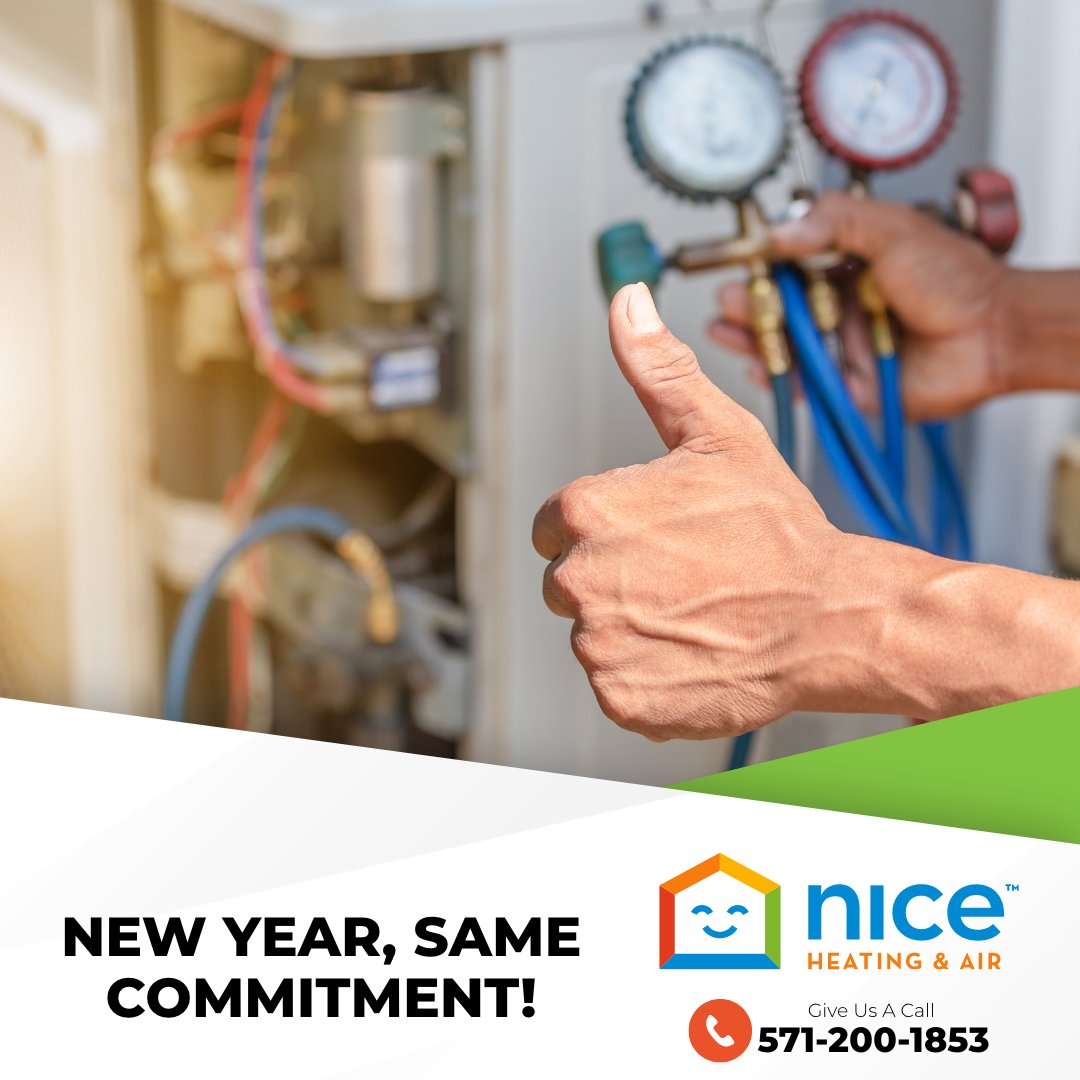 As we step into 2024, Nice Heating &amp; Air reaffirms our dedication to providing top-notch heating &amp; cooling solutions🏡❄️🔥Count on us for all your HVAC needs! Call us at 571-200-1853 &amp; let's ensure your comfort throughout the year. Here's to another year of warmth and cool vibes!
