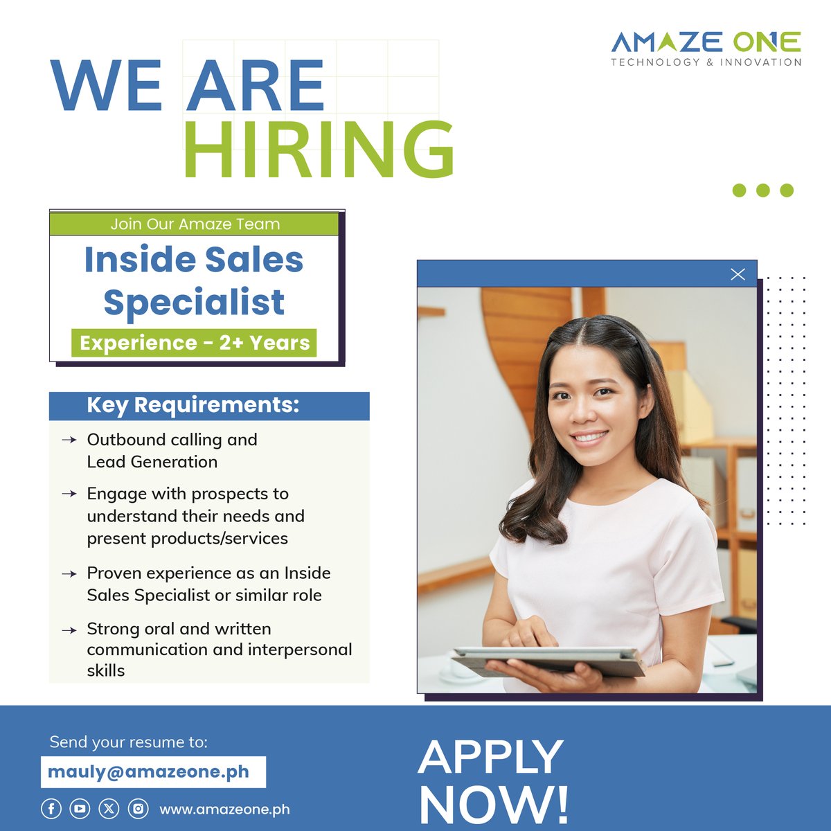 AmazePh's tweet photo. Prospective candidates are kindly requested to forward their resumes to mauly@amazeone.ph for consideration.

#hiring #hiringnow #hiringalert #jobs #jobsalert https://t.co/DIftzleSU0