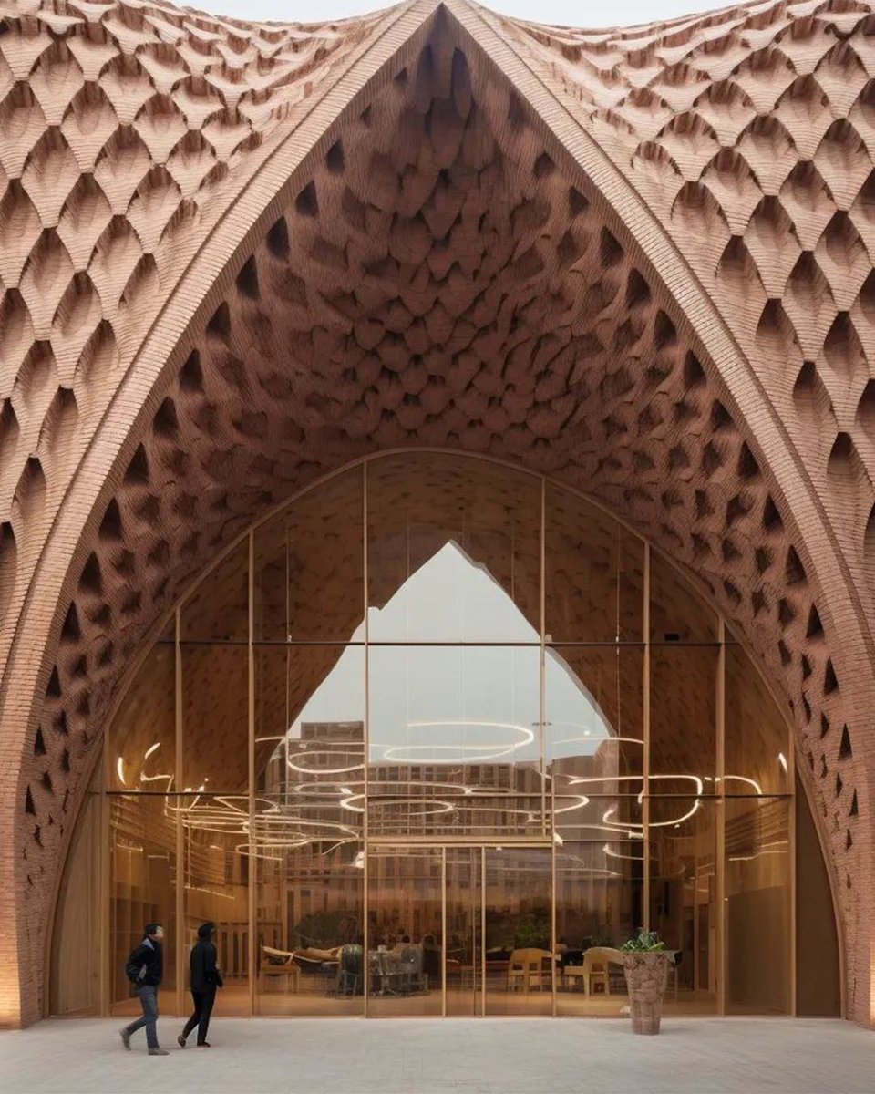 parametricarch's tweet image. How Iranian architecture says “Welcome” V2 - work by Pooriya Zamani generated with midjourney.
#parametricarchitecture #midjourneyarchitecture #diffusionarchitecture #midjourneyartwork #midjourneygallery