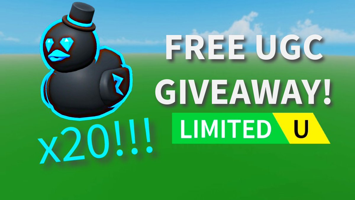 Giving away 20 Free UGC Limited Codes!

Item is "Rolimon's Duck"

Giveaway closes January 10th. 

Info/Requirements are listed here:
youtube.com/watch?v=2RhELw…