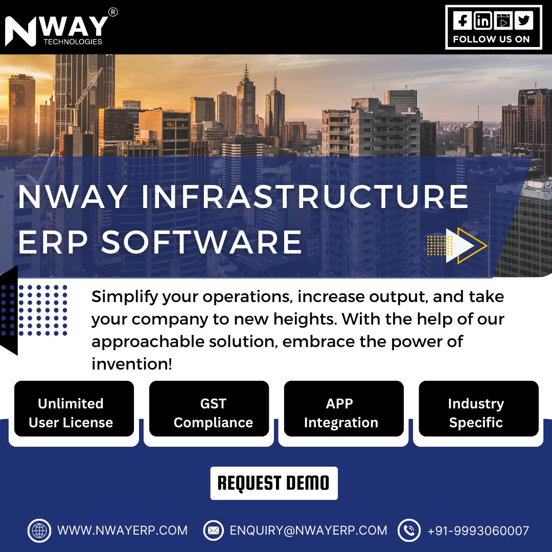 Nway_Tech's tweet image. 𝗡𝗪𝗔𝗬 𝗜𝗻𝗳𝗿𝗮𝘀𝘁𝗿𝘂𝗰𝘁𝘂𝗿𝗲 𝗘𝗥𝗣 𝗦𝗼𝗳𝘁𝘄𝗮𝗿𝗲

Simplify your operations, increase output, and take your company to new heights.

#ERPSoftware #InfrastructureManagement #SimplifiedOperations #Efficiency #BusinessSolutions #TimeSaver #TechInnovation #NwayERP