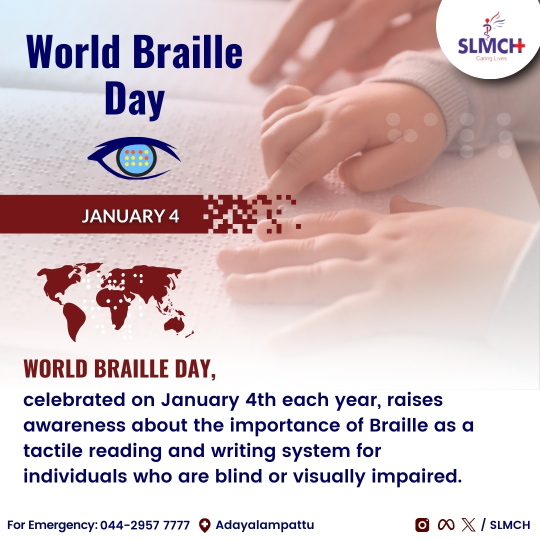 World Braille Day
Check out our blog
blog.slmch.ac.in/2024/01/04/wor…

#SLMCH #srilalithambigai #slmchcaringlives #WorldBrailleDay #Braille #BrailleForAll #EmpowerBlindness #AccessibleCommunication #InclusiveBraille #SightForAll #BrailleAwareness #VisionEquality #TactileCommunication