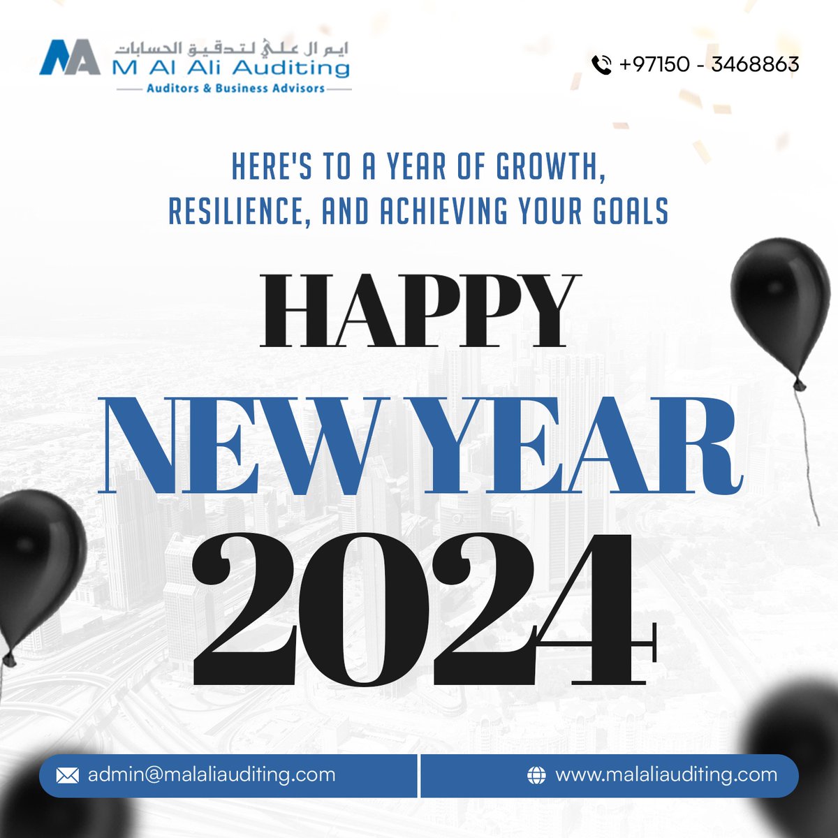 M_Al_Ali_Audit's tweet photo. Here's to a year of growth, resilience, and achieving your goals.  M Ai Ali wishes Happy New Year 2024!

#HappyNewYear #Dubai #UAECorporateTax #expertadvice https://t.co/3k9xuLu8nF