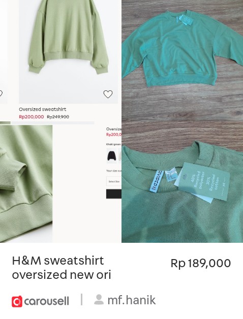 hanijumele's tweet photo. Check out 'H&amp;M sweatshirt oversized new ori', available at Rp 189,000 on #Carousell: https://t.co/iYiyDMNupC https://t.co/qHVY5HJjnY