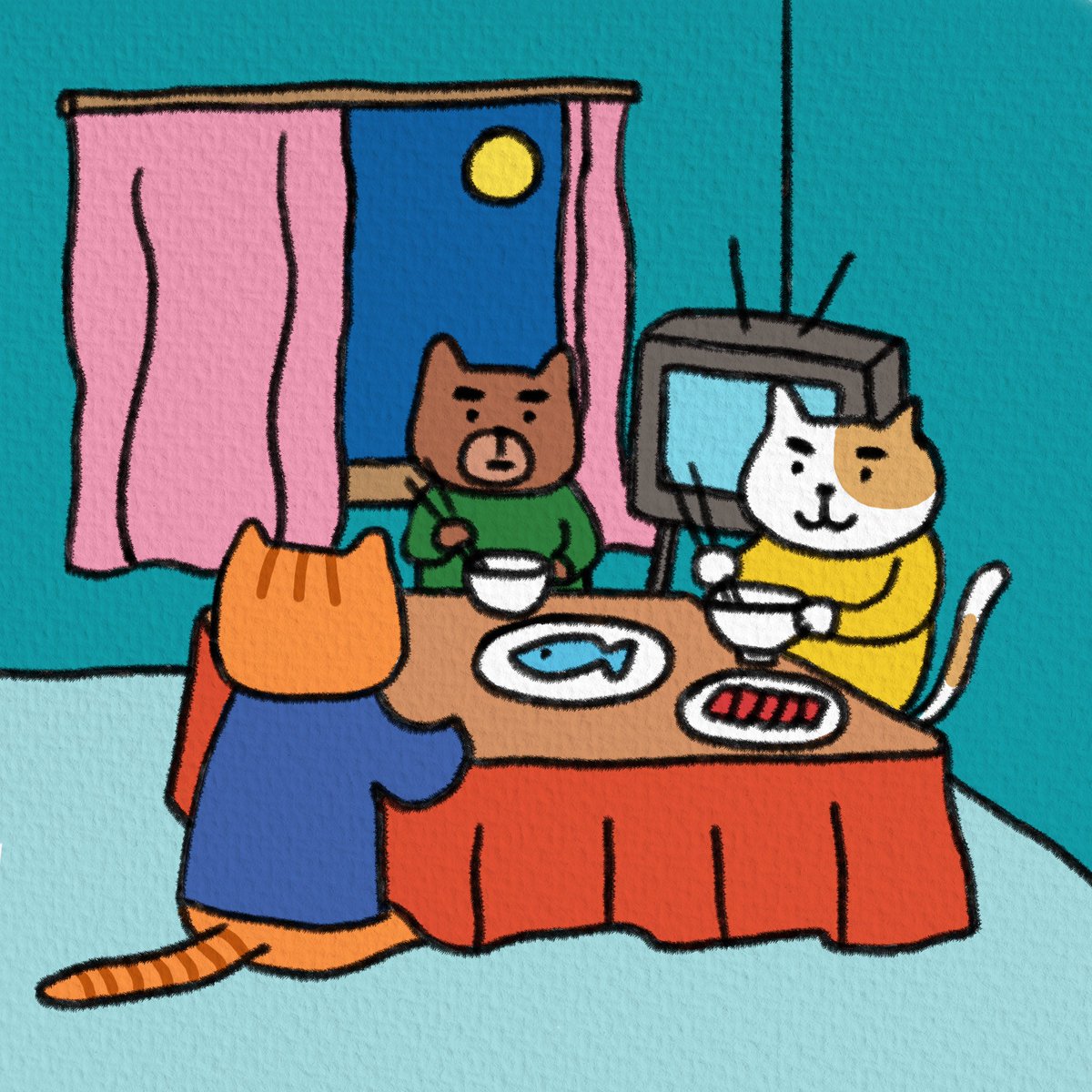 ambersungart's tweet photo. Dinner time #illustration https://t.co/sEAxhEiIms