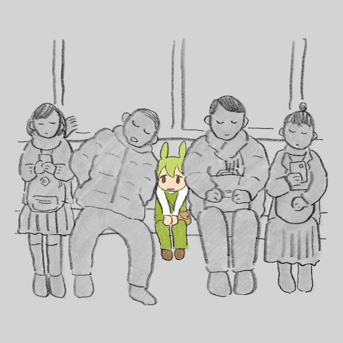 最近は電車通学中にずんだもんの落書きをしていました 