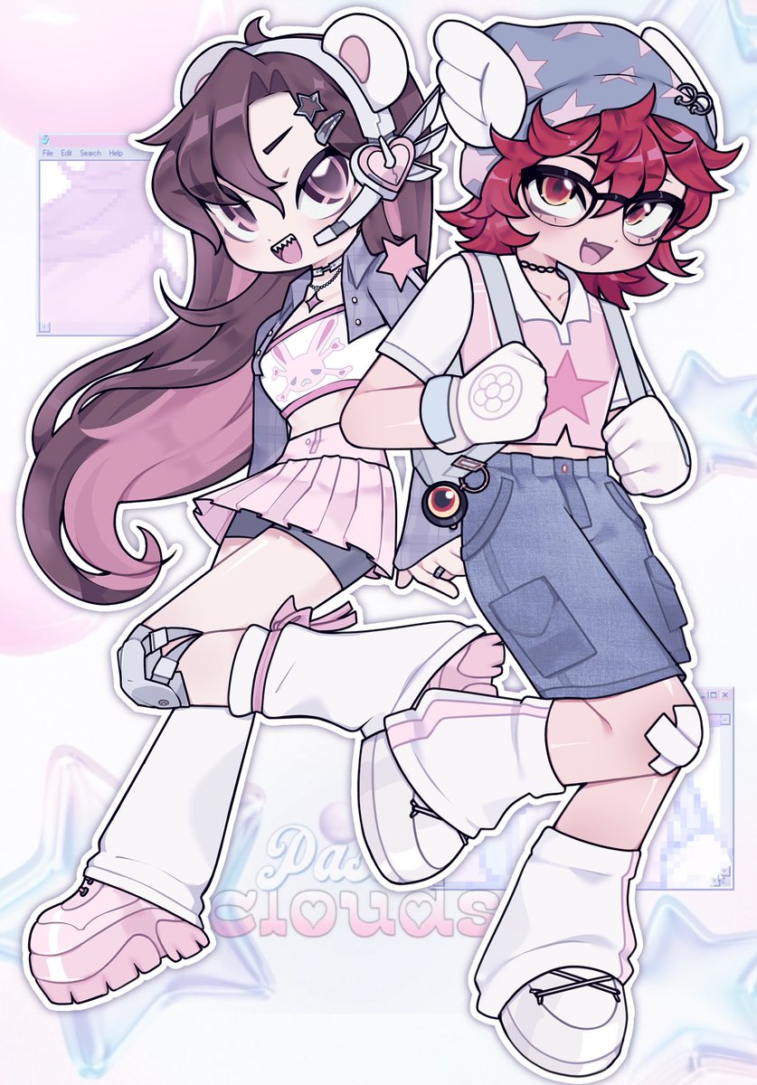 pastelclouds8's tweet photo. Felt cute😽 decided to draw these two since 
1. i love them !!
2. i keep forgetting they follow me back 😭 

🤍🐇✨#roblox #art https://t.co/yL0Ul6s3xm