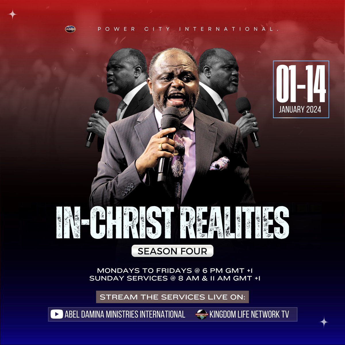 We kick off the New Year with the In-Christ Realities - Season Four. It's two weeks of in-depth learning and equipping to win and triumphantly live every day in Christ. Please join us online or physically and invite someone, too! 

 #abeldamina #InChristRealities