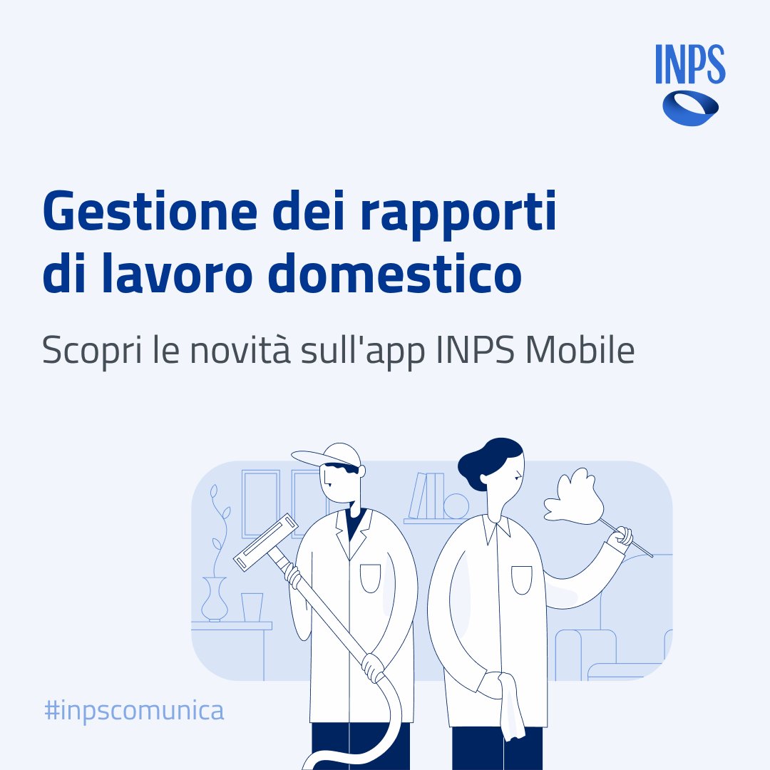 INPS_it's tweet photo. Da gennaio rilasciate nuove funzioni sull'#app #INPSMobile per la gestione dei rapporti di #lavoro domestico.
➡️ https://t.co/Ii4i1UpO0h
#InpsComunica #PNRR #LavoroDomestico https://t.co/oZhIwdbi57