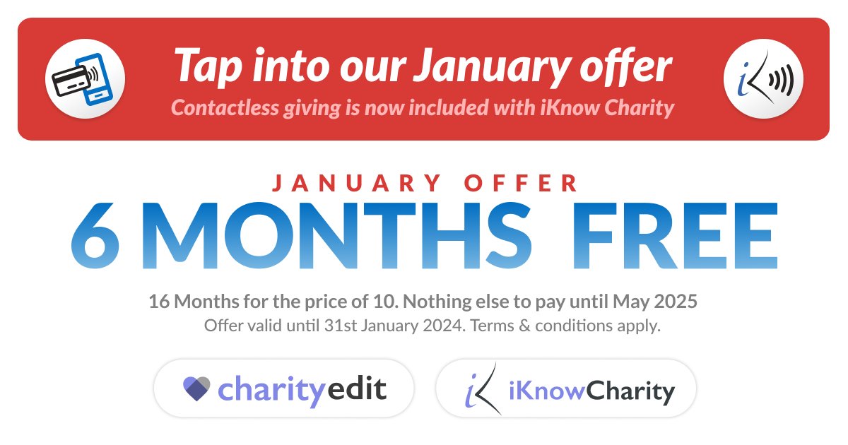 charityedit's tweet photo. New Year, New Website?
With Charity Edit, you can receive 16 months for the cost of 10 when you sign up by the end of January. This offer is also available on iKnow Charity, our Charity Admin solution. 
https://t.co/14OjhGDryo https://t.co/giQSypXFZi