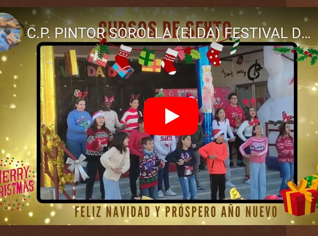 PintorSorolla's tweet photo. Hoy os presentamos el último vídeo del  FESTIVAL DE #NAVIDADSorolla  de este curso. Son los cursos de SEXTO NIVEL que nos traen unas actuaciones inolvidables!!! https://t.co/9y0oru9I0l https://t.co/h0qQQMlAax