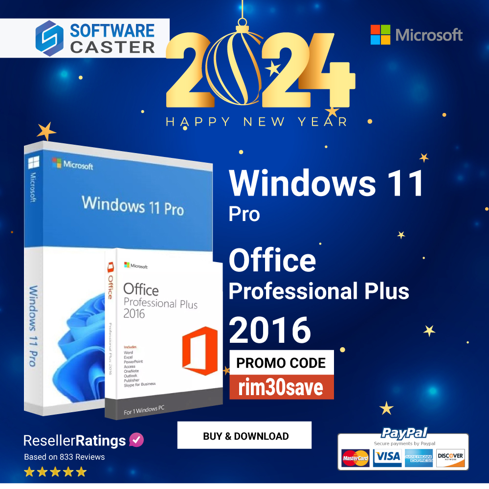 jack_liam90633's tweet photo. 🚀 New Year, New Tech!✨ Unlock the potential of 2024 with SoftwareCaster's Mega Sale! Get 30% off on Microsoft Windows 11 Pro &amp; Office Professional Plus 2016. Elevate your digital experience today! Use code 'RIM30SAVE' at checkout.💻 #SoftwareCaster #NewYearSale #Windows11Pro https://t.co/Z2ePRvn1hD