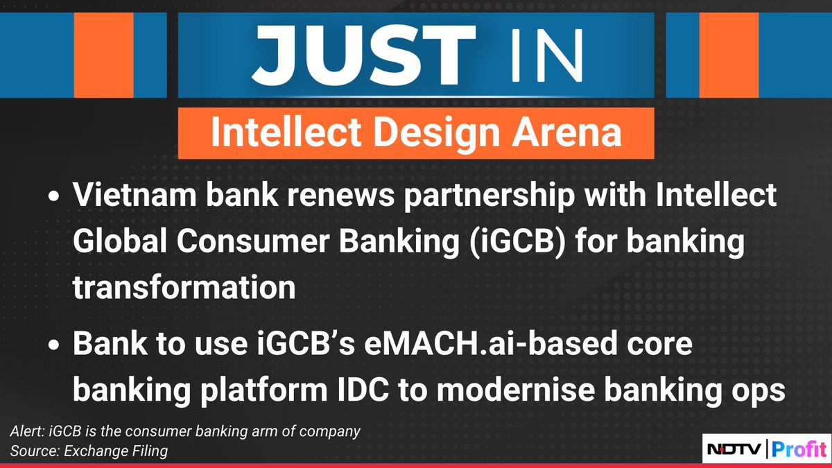 NDTVProfitAlpha's tweet photo. #Vietnam bank renews partnership with #IntellectGlobalConsumerBanking (iGCB) for banking transformation.
For the latest news and updates, visit: https://t.co/NKSVSeIu63 https://t.co/ruHHb9xhlD